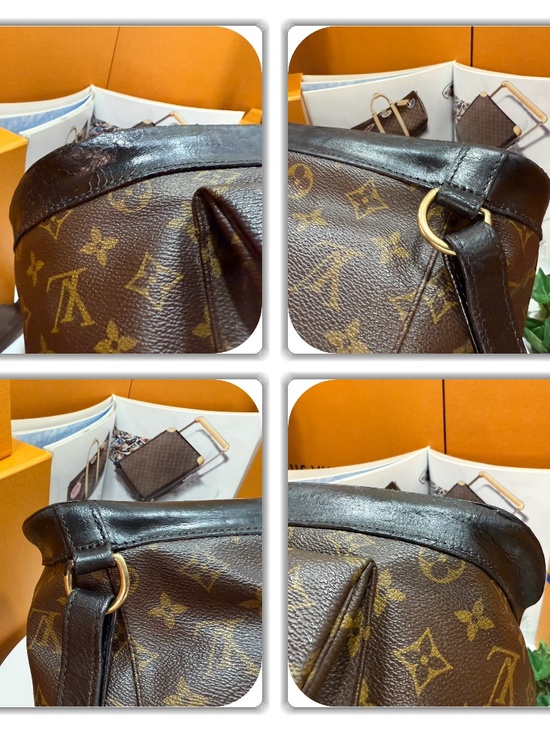 REGAL LOUIS VUITTON GM MONOGRAM BLACK TRIM BACKPACK!